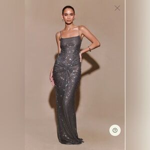 Meshki Glittering Black Maxi Dress